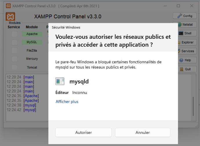 Dashboard XAMPP localhost